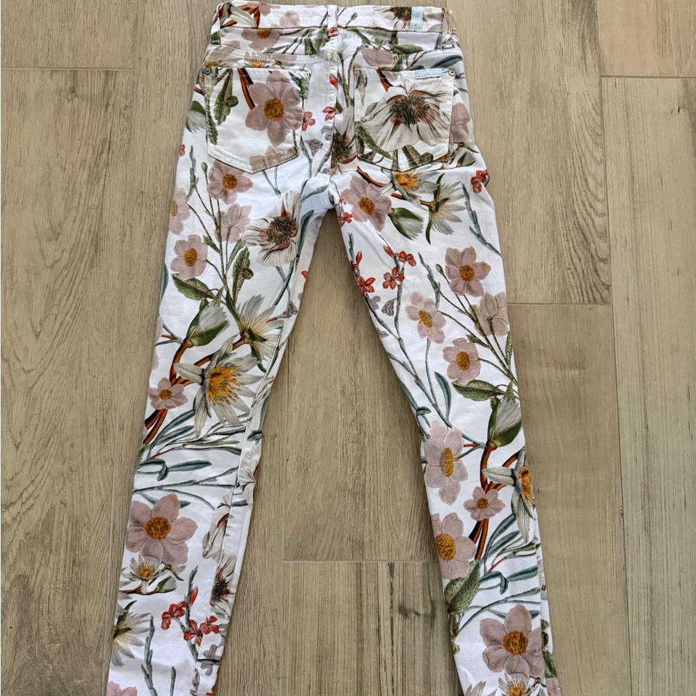 7 For All Mankind Floral Skinny Jeans - size 25